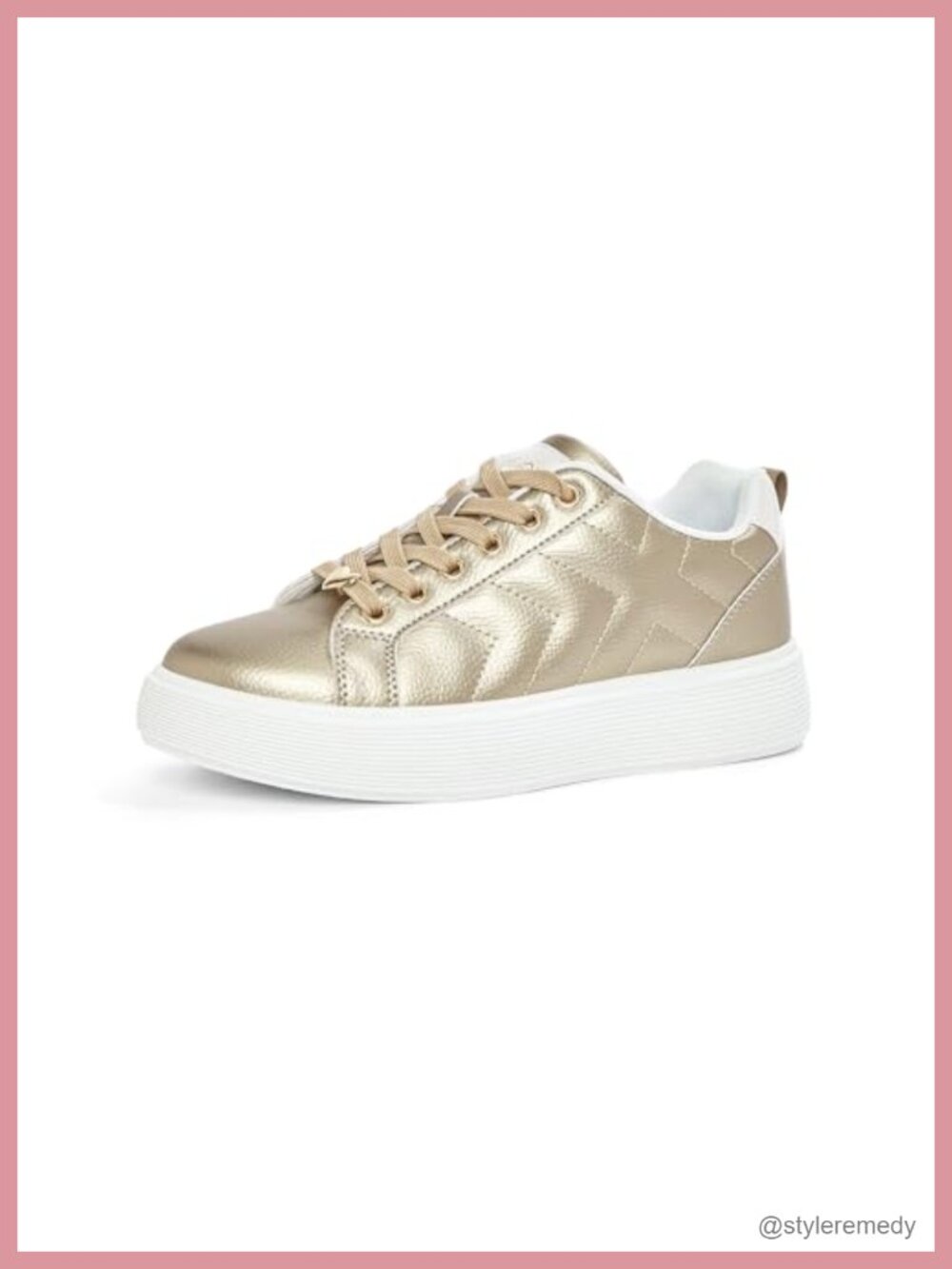 Platform Sneakers Synthetic Leather Casual Lace-Up Shoes for Women